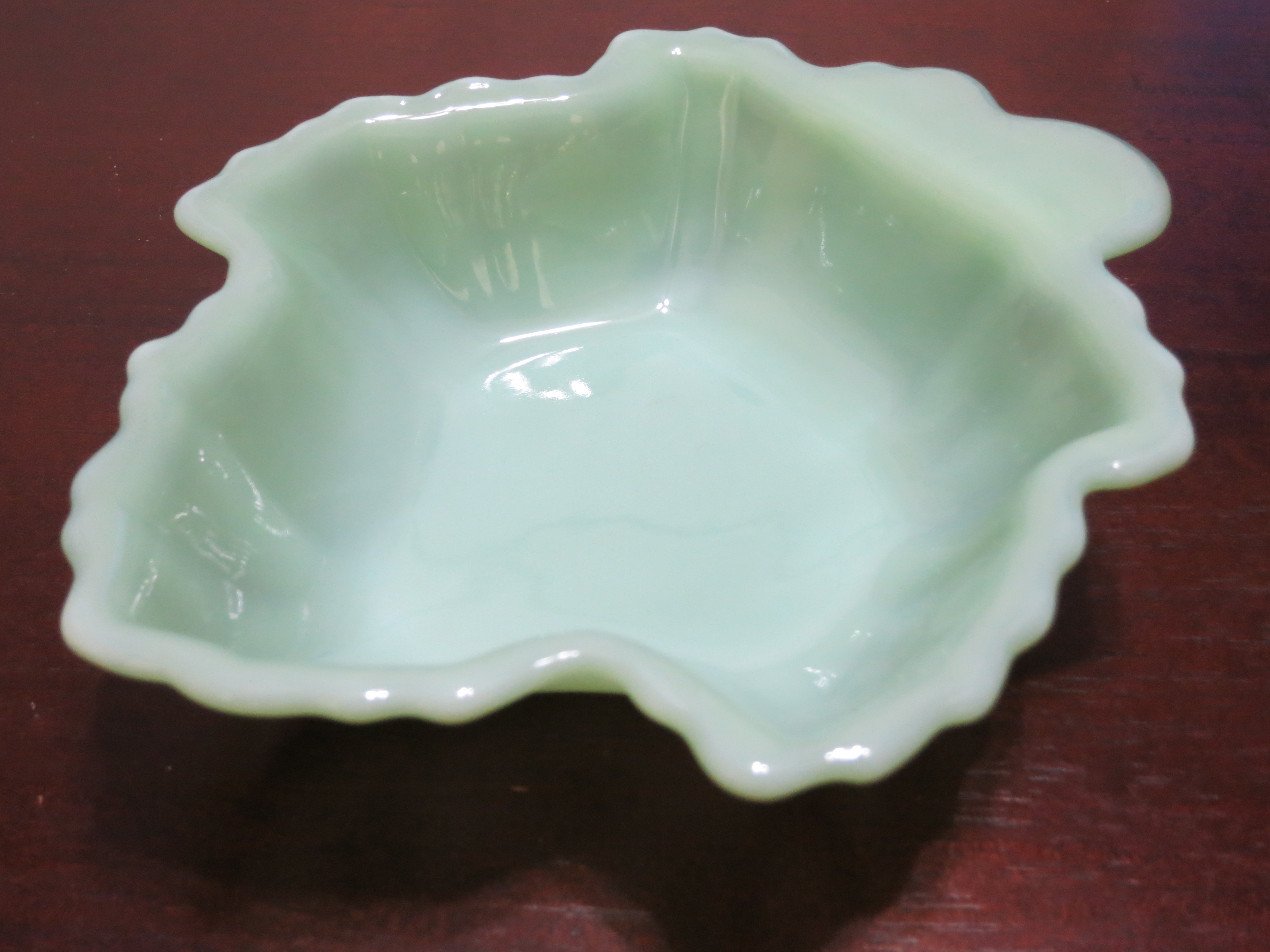 Anchor Hocking Fire-King Jade-ite sea shell candy dish.